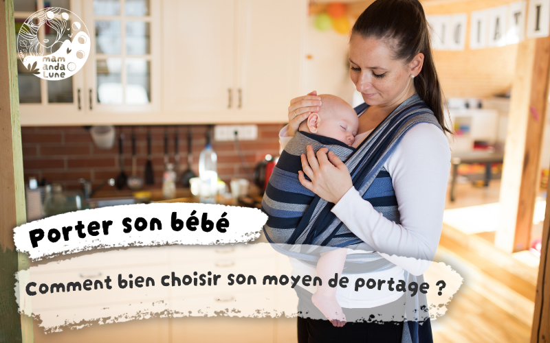 maman porteuse avec son b&eacute;b&eacute; en &eacute;charpe